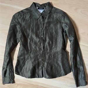 MaxMara Linen and Silk Organza Top